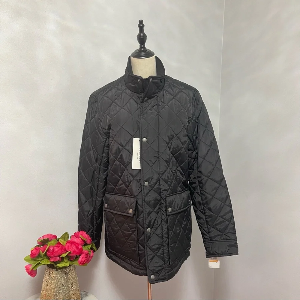 Cole Han Signature Mens Diamond Quilted Jacket- In Black Color- New Tag- Reemoly - Picture 12 of 15